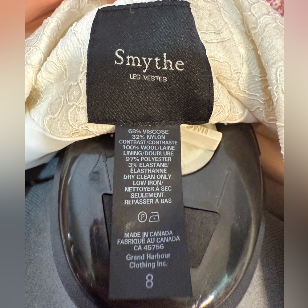 Smythe White and Black Blazer Tailored Suit Jacket - Picture 8 of 8